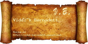 Vidák Bernadett névjegykártya