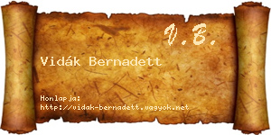 Vidák Bernadett névjegykártya